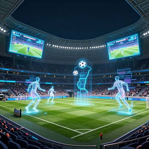Futuristic Football Stadium Night Scene