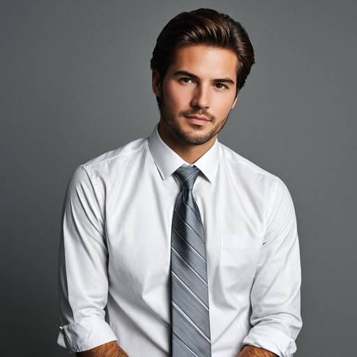 Young Man in White Shirt and Tie