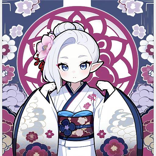 Illustration of Mutsuki (new year) (blue archive), blue archive in the style of Misekai 555