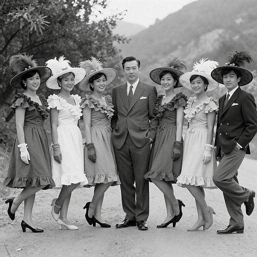 Elegant Vintage Group Portrait in Nature