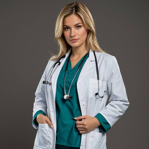Female Doctor in Lab Coat with Stethoscope