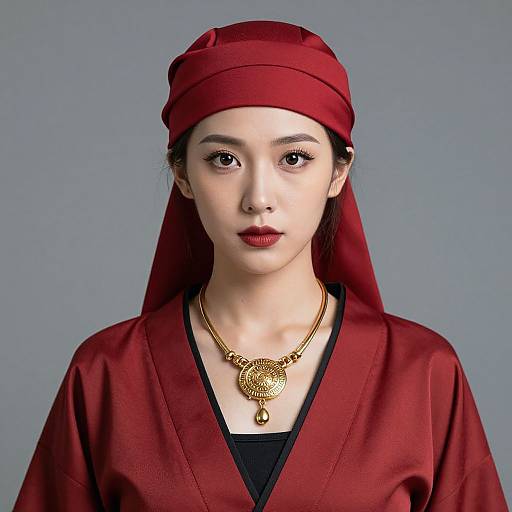 Woman in Hashira Costume with Turban