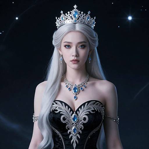 Regal Platinum Blonde Digital Portrait