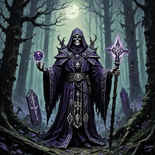 Dark Necromancer in Mystical Forest