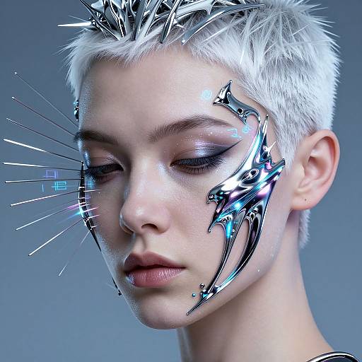 Futuristic Cybernetic Woman Portrait