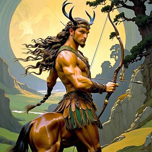 Centaur Archer in Fantasy Landscape