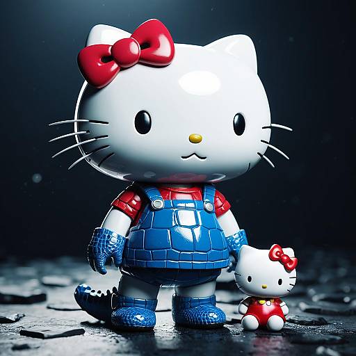 Hello Kitty and Blue Croc Hybrid Figurine