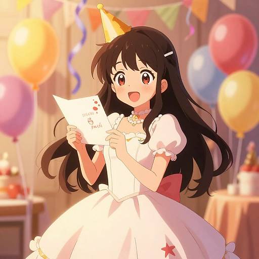 Anime Girl at Birthday Party