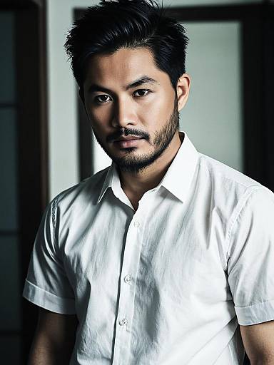 Realistic Asian Male Fashion Portrait