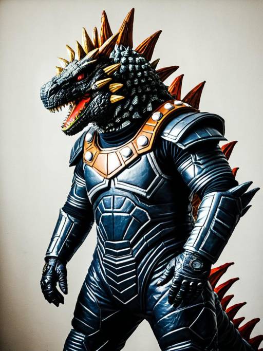 Man in Realistic SpaceGodzilla Cosplay Costume