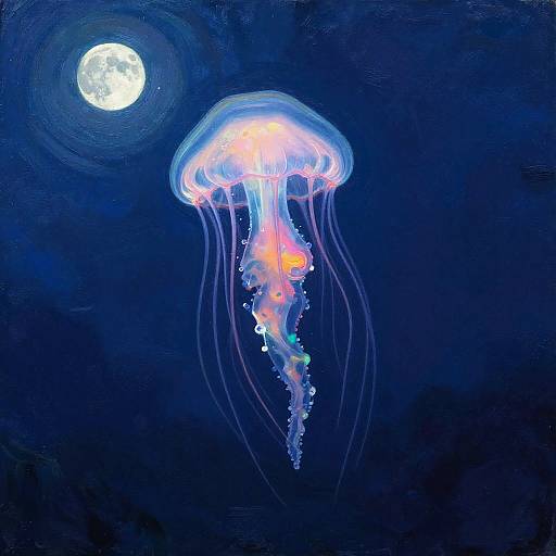 Luminous Jellyfish Nymph at Night