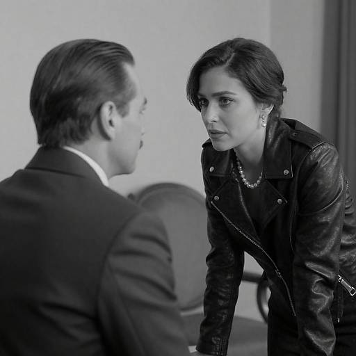 Classic Black-and-White Portrait of Couple