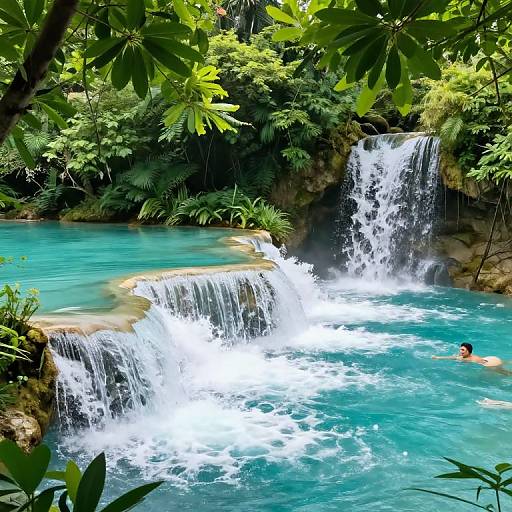 Serene Cascading Waters and Turquoise Pools