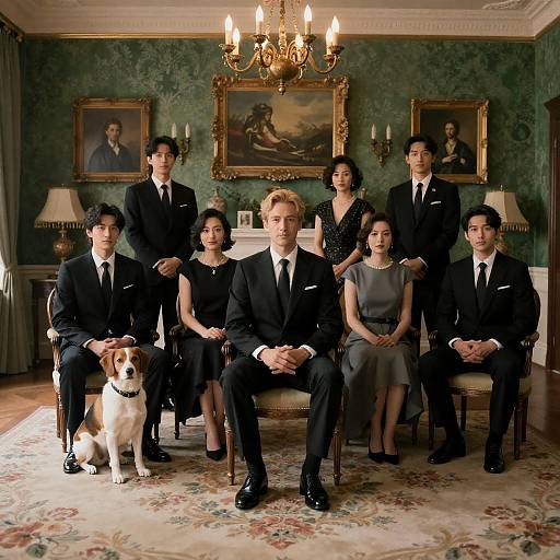 Elegant Gathering in an Ornate Room