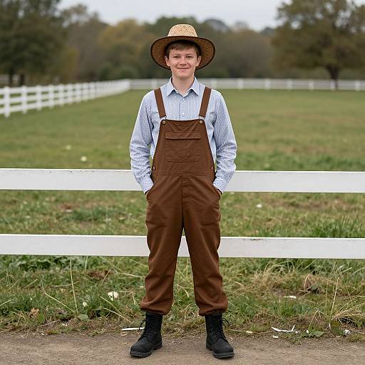 Funny Farm Boy Costume Outdoors