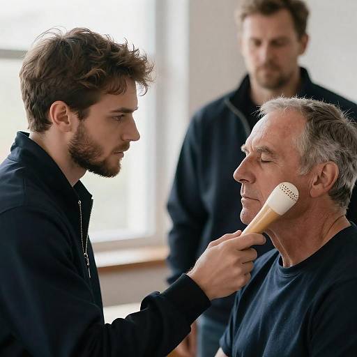 Intense Standoff Between Two Men Indoors