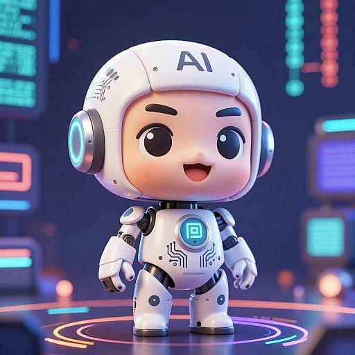Cheerful Chibi AI Machine Avatar