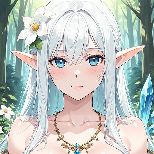 Glistening Forest Elf Priestess Portrait