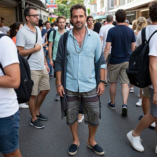 Fashionable man in crowded street