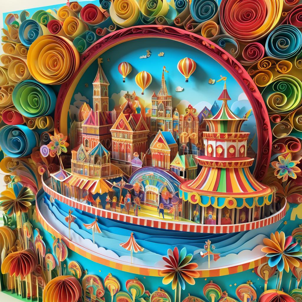 Vibrant Carnival: Multi-Dimensional Quilling Art