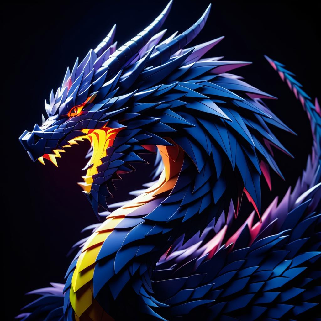 Dynamic Pixel-Art Anime Dragon Image