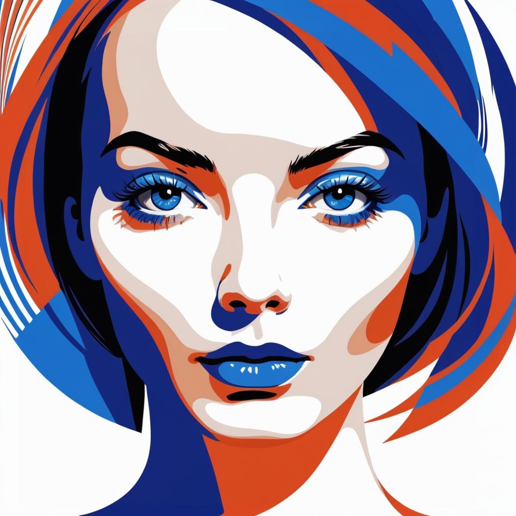 Abstract Woman's Face in Varini Style