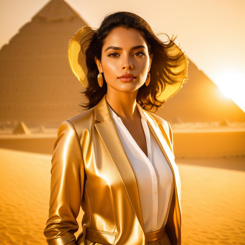 Golden-Toned Portrait of Egyptian Woman