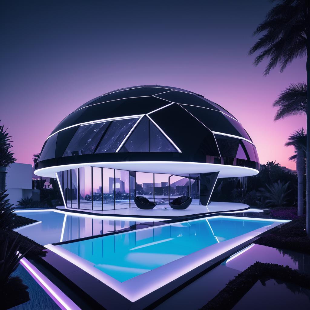 Futuristic Cyberpunk Noir Villa Design