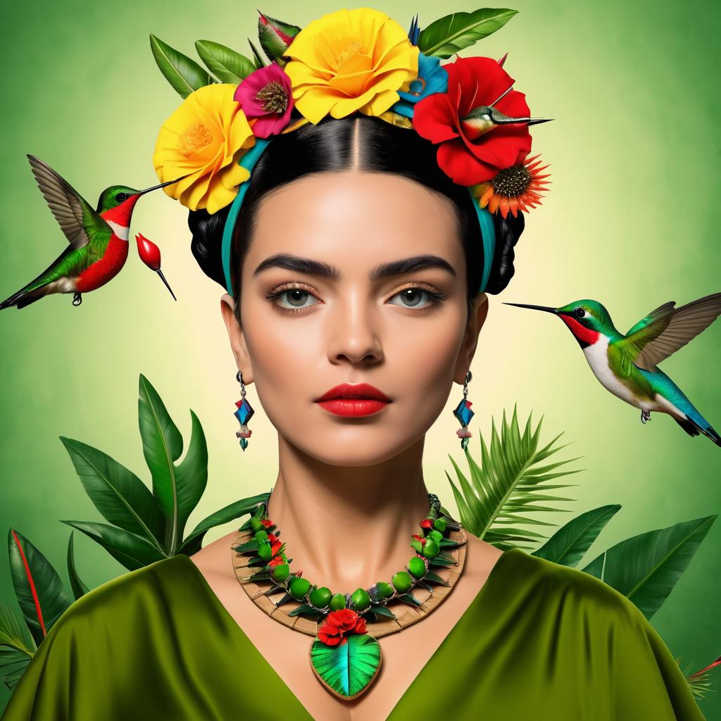 Modern Twist on Frida Kahlo's Self-Portrait