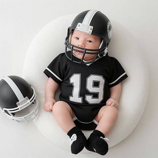 Newborn Baby in Football Costume