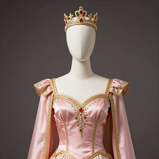 Mannequin in Pink Gold Crowned Outfit