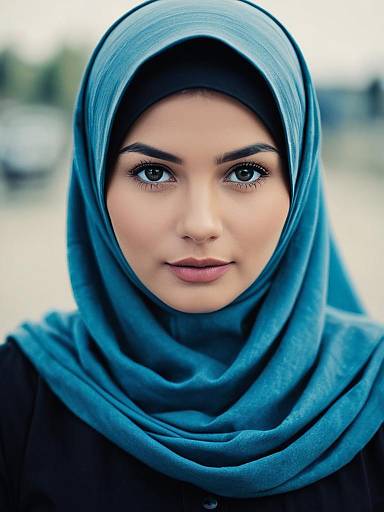 Hijab Outfit with Blue Eyes