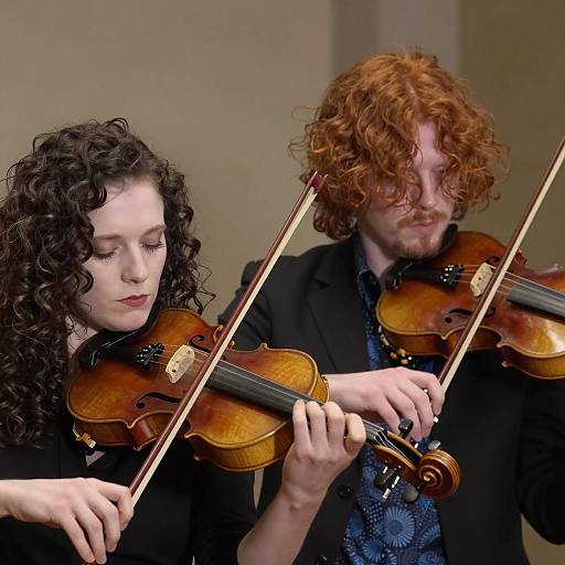 Musical Duo Captured in Intense Focus