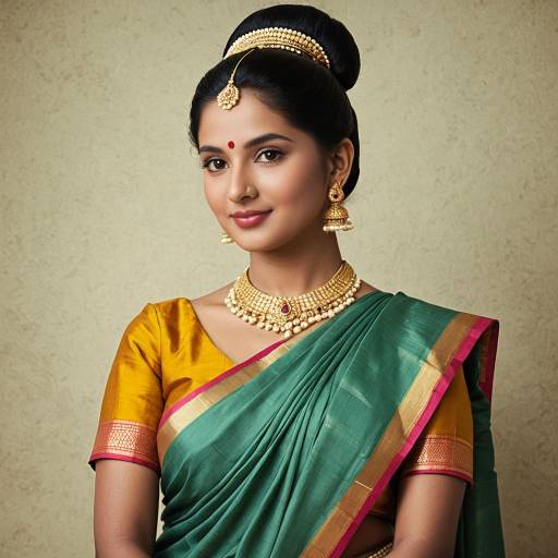 Elegant 1960s South Indian Cosplay Costume