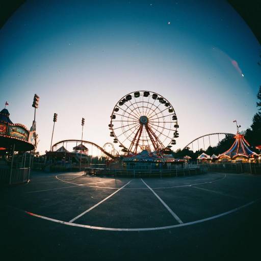 Deserted Amusement Park at Twilight