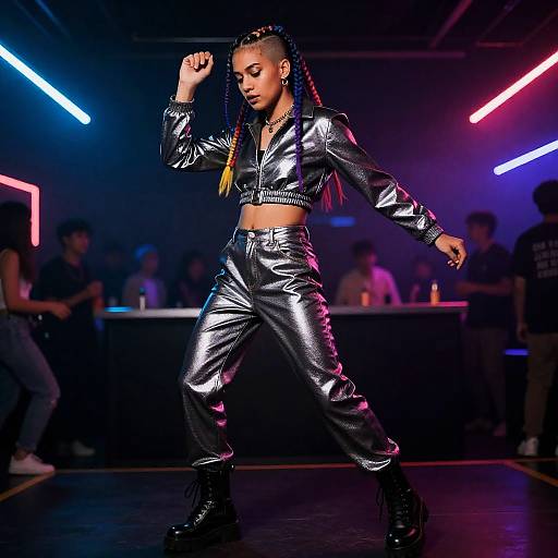 Non-Binary Neon Club Dance Scene