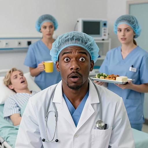 Shocked Doctor and Nurses in Hospital