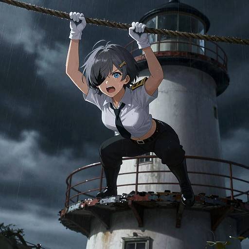 Feral Admiral Kancolle on Lighthouse Balcony