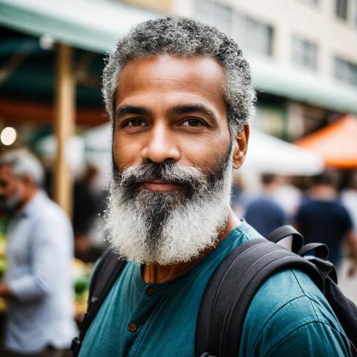 Urban Market Portrait of a Bearded Man