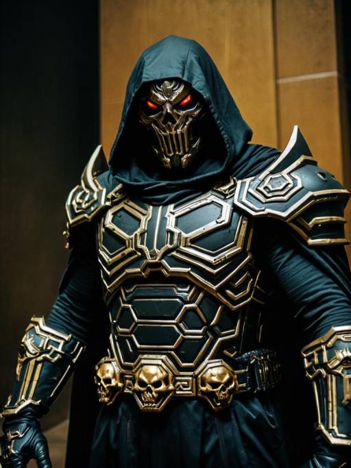 Realistic Black Doom Cosplay Man Photo