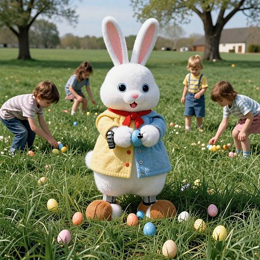 Easter Bunny Robot Hiding Eggs
