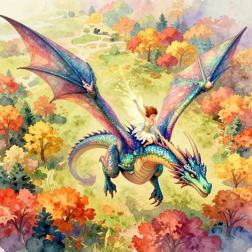 Enchanted Nymph and Regal Dragon