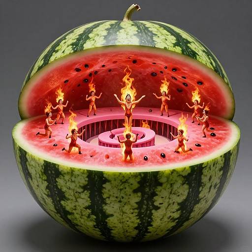 Circus Inside a Giant Watermelon