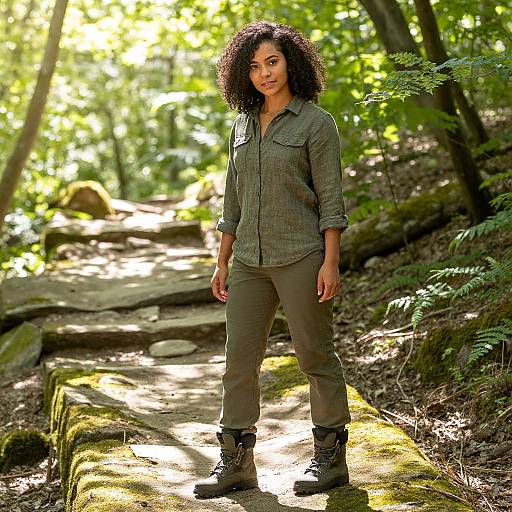Vibrant Morning Forest Trail Portrait