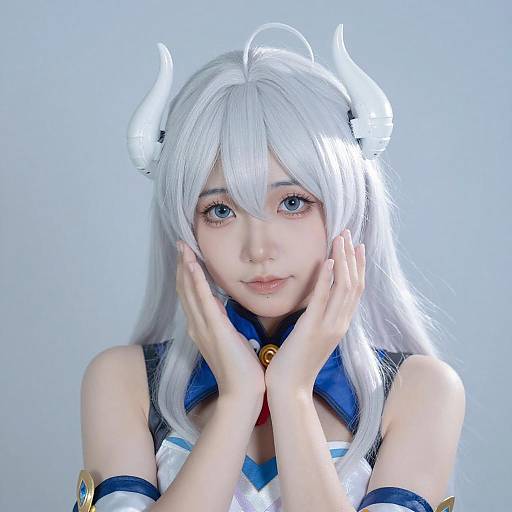 White-Haired Anime Cosplay Portrait