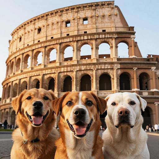Three Dogs Selfie at Colosseum