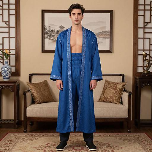 Man in Blue Robe Costume