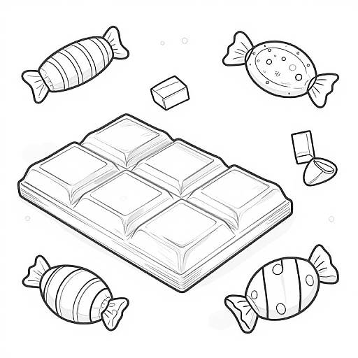 Chocolate and Candy Coloring Pages