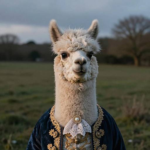 Surreal Regal Alpaca Portrait