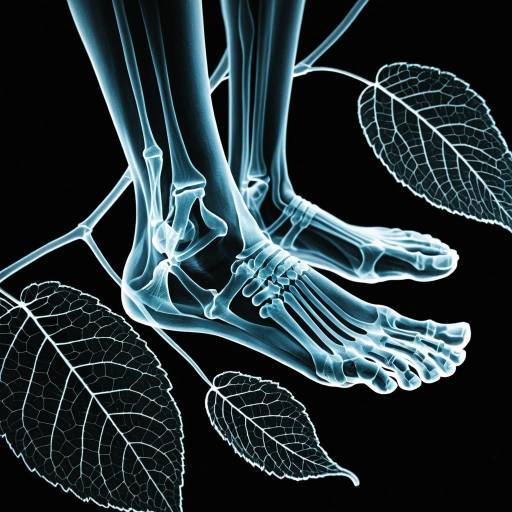 X-Ray Artwork of Human Feet and Leaves